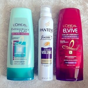 Brand New Lot of L'Oreal & Pantene Conditioners Clay Volume Foam Color Vibrancy